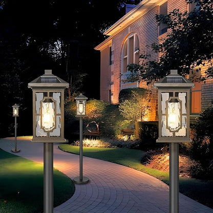 42.5 Inch Post Lights Solar Powered with Remote Control, Cordless Solar Floor Lamp Waterproof LED Portable Pathway Light Fixtures Dusk to Dawn Pole Lighting for Garden, Path, Yard, Patio