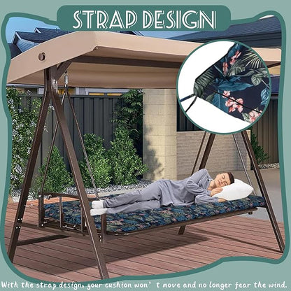 Replacement Cushions for Swing, Swing Cushions 3 Seater Replacement, Waterproof Thicken Washable Pad Cushion for Outdoor Indoor Furniture Swing Patio (Hummingbird, 40x55 inch)