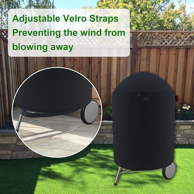 Large Grill Cover Suitable for Weber Master Touch Charcoal Grill 26",Weber Summit Kamado E6 Charcoal Grill, Kamado Joe Classic Joe I Premium 18" Grill Model KJ23RH,Storage Bag Included 36"D