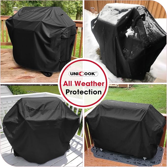 UNICOOK Heavy Duty Waterproof Barbecue Gas Grill Cover, 75-inch XX-Large BBQ Cover, Special Fade Resistant, Durable and Convenient, Fits Grills of Weber Char-Broil Nexgrill Brinkmann and More