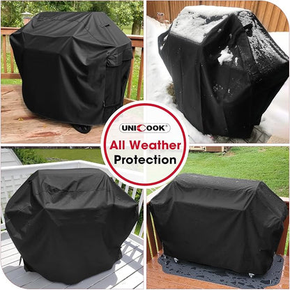 UNICOOK Heavy Duty Waterproof Barbecue Gas Grill Cover, 75-inch XX-Large BBQ Cover, Special Fade Resistant, Durable and Convenient, Fits Grills of Weber Char-Broil Nexgrill Brinkmann and More