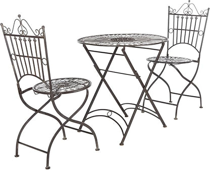 SAFAVIEH PAT5020A Outdoor Collection Belen Pearl White 3-Piece Bistro Set