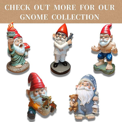 Panda Gnome Garden Statue - 9 Inch Funny Outdoor Gnomes with Wooden Sign - Weather Resistant Yard and Home Decor - Unique Gift for Women, Men, Present for Christmas & Garden Enthusiasts