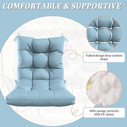 Patio Seat&Back Chair Cushions for Outdoor Furniture，Comfortable Cushions for Rocking/Dining/Lawn Chair-Set of 2