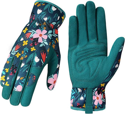 Trifabricy Gardening Gloves for Women, Breathable leather Garden Gloves with Grip, Thorn-Proof Puncture-Resistant Work Gloves