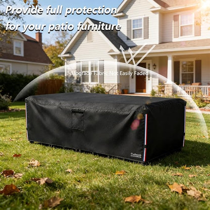 Patio Furniture Covers Waterproof,600D Heavy Duty Patio Cover for 6/7/8 PCS Sets Sectional Sofa Couch Dining Rocking Swivel Chairs Ottomans Coffee Table,88L x 62W x 28H inch