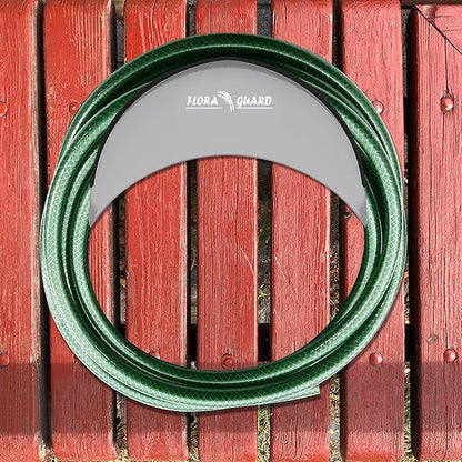 FLORA GUARD 29cm Hose Hanger, Wall-Mounted Metal Hose Holder, Anti-Corrosive Hose Bracket for Wall Storage (Grey)