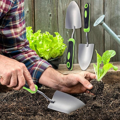 30 Pcs Garden Shovel Aluminum Alloy Heavy Duty Trowel Small Digging Shovels Metal Hand Trowel Spade with Soft Handle for Garden Lawn Yard Planting Tool (Wide Shovel,Green)
