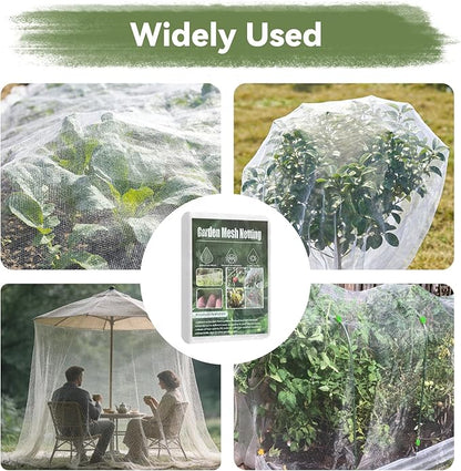 Garden Mesh Netting, 8 * 26 FT Ultra Fine Plant Netting Covers Pest Barrier Row Cover Net for Raised Beds Tree Protect Greenhouse Fruit Vegetable Flowers from Birds Bugs