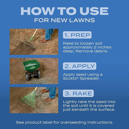 Scotts Turf Builder Grass Seed Sun and Shade Mix with Fertilizer and Soil Improver, Thrives in Many Conditions, 16 lbs.