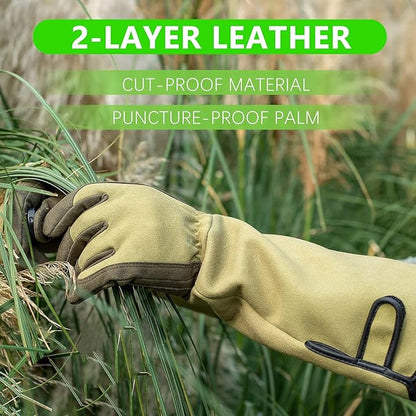 Professional Rose Pruning Thorn Proof Gardening Gloves with Long Forearm Protection for Men and Women