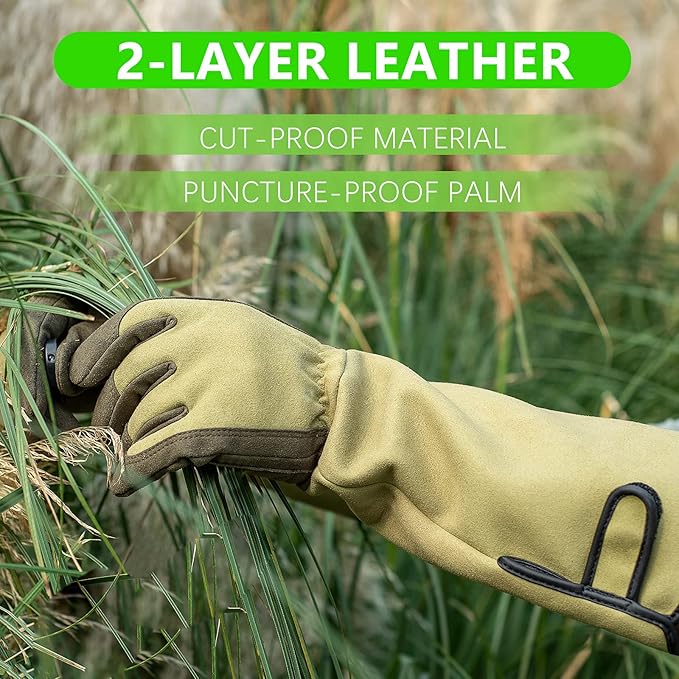 Professional Rose Pruning Thorn Proof Gardening Gloves with Long Forearm Protection for Men and Women