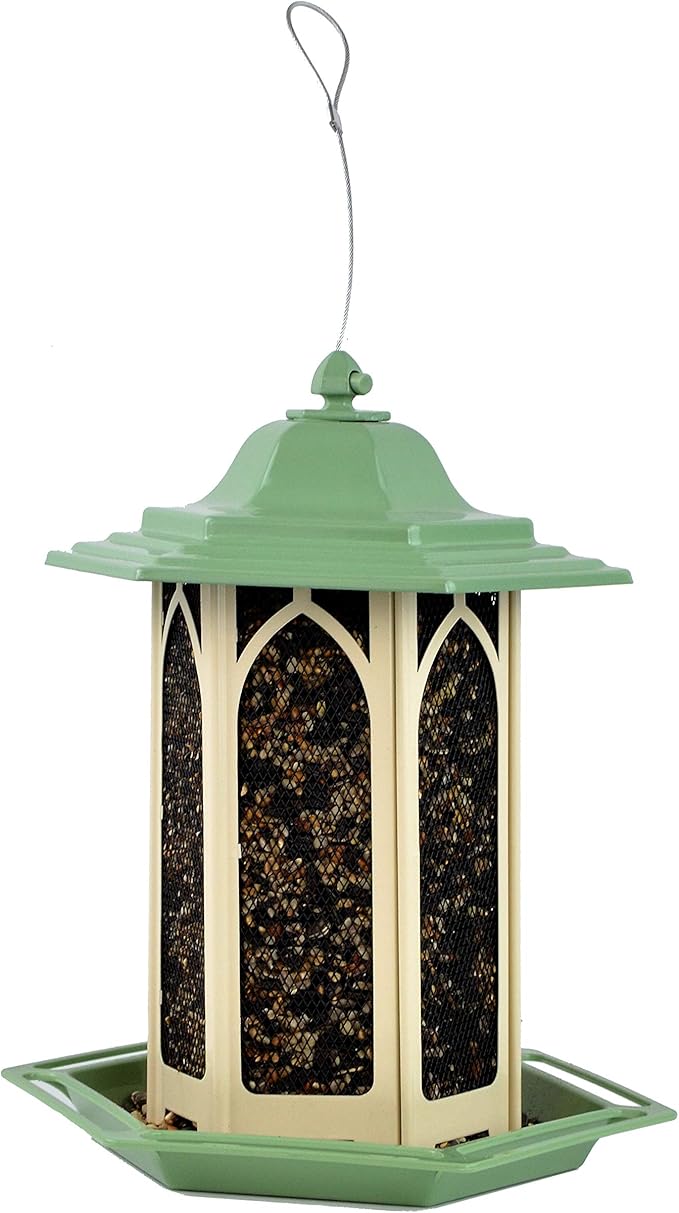 Perky-Pet GAZ01 Pistachio Gazebo Bird Feeder - Metal Bird Feeders for Outside - Outdoor Garden Décor