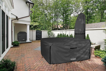 ULTCOVER 600D Tough Canvas Heavy Duty Square Patio Table and Chair Cover - Waterproof Outdoor General Purpose Furniture Covers 86 inch, Black