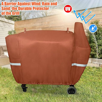 QuliMetal Grill Cover for Pit Boss Austin XL/Rancher XL 1000S, 1000SC, 1000SQ, 1000SC2, 1100 Pro, 1000/1100/1150 Series, Z Grill 1000 Series Wood Pellet Grills, Heavy Duty, 600D, Brown