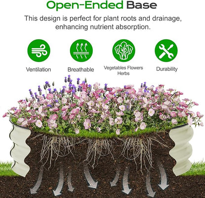 Aoodor 9" Tall 30" Metal Raised Garden Bed, Outdoor Planter Box and Raised Garden Kit for Vegetables, Flowers, Arugula and Herbs, Beige