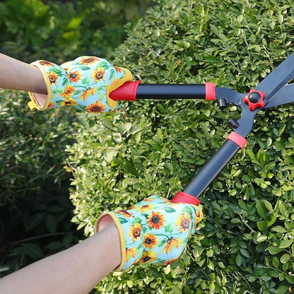 Pleneal Gardening Gloves for Women Men - Leather Garden Gloves Thorn Proof, Outdoor Protective Working Gloves for Weeding