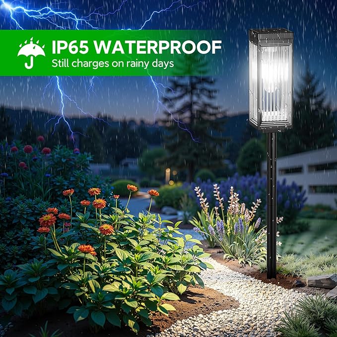 ELECLINK Solar Pathway Lights Outdoor, 8 Pack Upgraded Solar Lights Outdoor Waterproof, Bright Up to 15 Hrs Auto On/Off Garden Light for Yard Patio Lawn Path Walkway Driveway Outside Decor(Cool White)