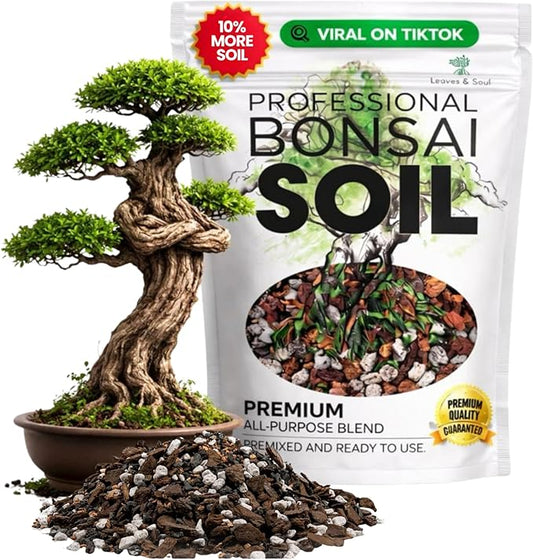 Professional Bonsai Soil Mix Ready to Use Extra Large 8.2 Quarts, Premium Potting Soil for Bonsai Trees, Fast Draining Blend Lava Limestone Pearock Calcined Clay Pinebark Indoor Outdoor Made in USA