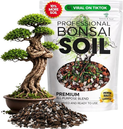 Professional Bonsai Soil Mix Ready to Use Extra Large 8.2 Quarts, Premium Potting Soil for Bonsai Trees, Fast Draining Blend Lava Limestone Pearock Calcined Clay Pinebark Indoor Outdoor Made in USA