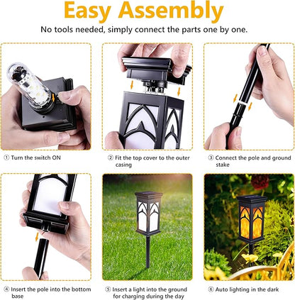 Solar Lights Outdoor, 10 Pack Solar Torch Light with Flickering Flame, Waterproof Garden Lights Outdoor Landscape Lighting, Flame Torches for Outside Patio Pathway Walkway Yard Lawn Decorations