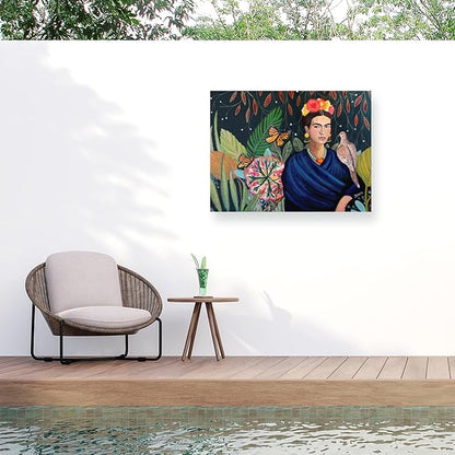 Trademark Fine Art Outdoor Canvas Art - Sylvie Demers 'Frida' Wall Art for Outdoor Spaces, Patios, or Gardens