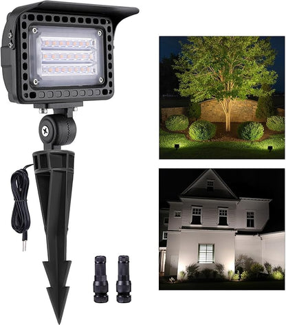 Gardenreet Low Voltage LED Flood Light - 7W Landscape Wall Wash Light, 12V Outdoor IP65 Waterproof Angle Adjustable, Warm White Wide Beam Hardwired Aluminum Brown for Garden Yard Patio House