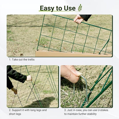 Cucumber Trellis for Garden - 2 Pack, 48" L x 16" W Garden Trellis for Climbing Plants Outdoor with Support Structures, A Frame Trellis for Climbing Vegetables Peas, Vine, Bean