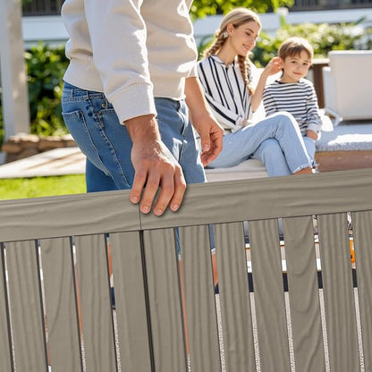 Outdoor Chaise Lounge Chairs Set of 4, 5-Position Adjustable Tanning Lounge Chairs with Wood Texture, All-Weather Resin Patio Lounge Chair for Pool, Garden, Deck, Beach, Striped Grey