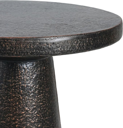 Christopher Knight Home Mongi 23.23" H MGO Indoor Outdoor Side Table, Patio Decorative Mushroom-Shaped End Table, Round Top Lightweight Concrete Garden Stool for Patio Balcony, No Assembly, Black