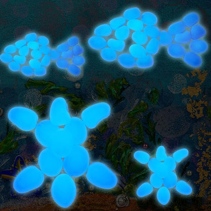 Landical 100 Pcs Large Glow in The Dark Rocks Pebbles Outdoor Fish Tank Rocks Aquarium Gravel Luminous Stones for Walkway Succulent Plant Halloween Decor (White,1.8 Inch)