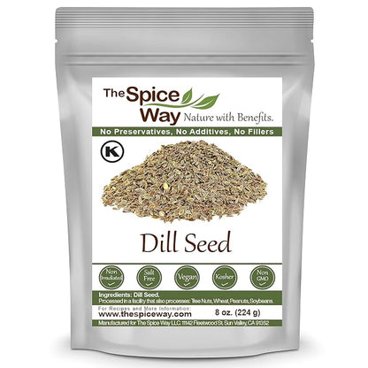 The Spice Way Dill Seed - Dill seeds for pickling, vegetables, pasta, salads and soups. 8 oz Dill Weed Seeds dill seasoning