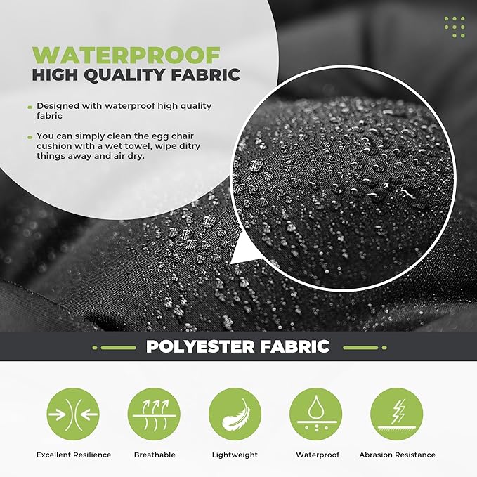 DANGHOOGY Wicker Chair Cushions, Waterproof Outdoor Loveseat Cushions for Patio Furniture, 3 Pieces Wicker Furniture Cushions, 1 Loveseat and 2 U-Shaped Cushions, Black