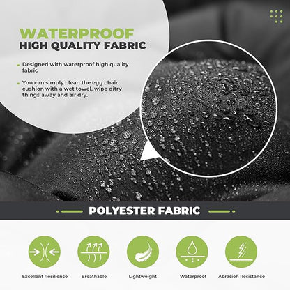DANGHOOGY Wicker Chair Cushions, Waterproof Outdoor Loveseat Cushions for Patio Furniture, 3 Pieces Wicker Furniture Cushions, 1 Loveseat and 2 U-Shaped Cushions, Black