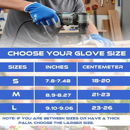 Work Gloves Gardening Breathable Rigger Palm Gardening Gloves Ladies Mens Gripper Utility Leather Thorn Proof