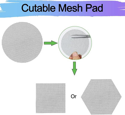 Bonsai Mesh for Plant Pot Drainage Screen 2 3 4 Inch Assorted Sizes, 100 Pcs Plastic Round Flower Pot Hole Mesh Screen Cover Pad, Planter Bottom Drainage Inserts Grid Mat for Potted Succulent