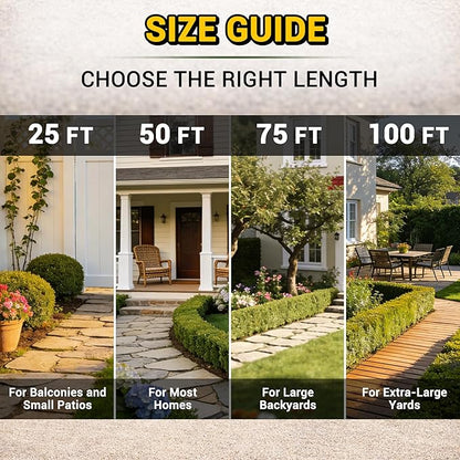 TheFitLife Garden Hose 50 ft - Heavy Duty 50ft Non-Expandable Outdoor Water Hose, Kink Free, Lightweight, Flexible Yet Durable, Ideal for Most Homes, Yards, 1/2 id x 50 feet