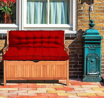 Swing Replacement Cushions with Backrest, 2 or 3 Seater Waterproof Non-Slip Overstuffed Swing Pad, Indoor/Outdoor Bench Cushion for Porch Chair Swing Garden Furniture (Red, 40 * 63 in)