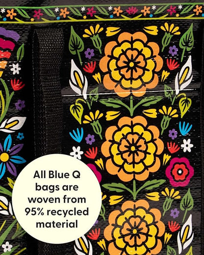 Blue Q Reusable Shoulder Tote Bag – Carry Everywhere Bag with a Hefty Zipper, Durable, Fun Design, 95% Recycled Material