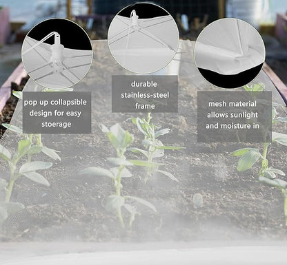 Costyle 4 Pack Plant Protectors from Animals Mesh Plant Cover for Strawberry Vegetables, 17 inch Plant Umbrella to Keep Animals Rabbits Out (Mesh, 17" x 17" x 8")