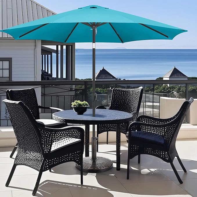 FLAME&SHADE 26lb Round Base Stand Weight for Patio Market Table Umbrella Outdoor, Bronze