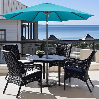 FLAME&SHADE 26lb Round Base Stand Weight for Patio Market Table Umbrella Outdoor, Bronze