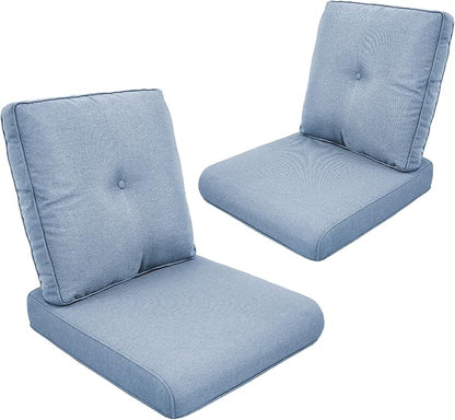 Patio Cushions for Outdoor Furniture - 22" x 25" x 4" UV Resistant Thick Foam Cushions Water Resistant Replacement Cushion for Outdoor Patio Furniture Chair/Sofa/Couch | Baby Blue | 2-Pack |