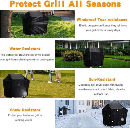 40 Inch Grill Cover, Waterproof BBQ Cover for 36-40 Inch Gas Grill, 420D Oxford Fabric UV Resistant Outdoor Barbecue Cover with Storage Bag, fits Weber Nexgrill Char-Broil