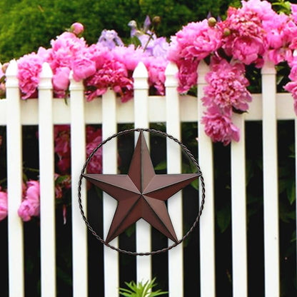 JoyEvy 12.4" Red Barn Star Wall Decor, Metal Stars for Outside or Inside Texas Stars Art Rustic Vintage Western Country Home Farmhouse Wall Decoration