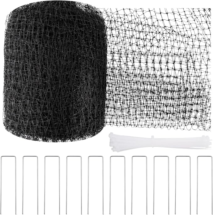 NONMON Bird Netting 5 x 100 FT Heavy Duty Garden Netting Deer Fence Netting Pest Barrier for Protect Fruit Trees, Plants and Vegetables Against Birds, Deer, Squirrels, Black