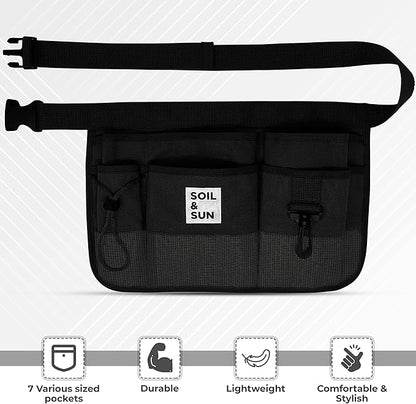 Soil & Sun Garden Tool Belt for Women, Tool Apron, Utility Belt Women, Teacher, Canvas Waist Apron with Pockets,Garden Aprons