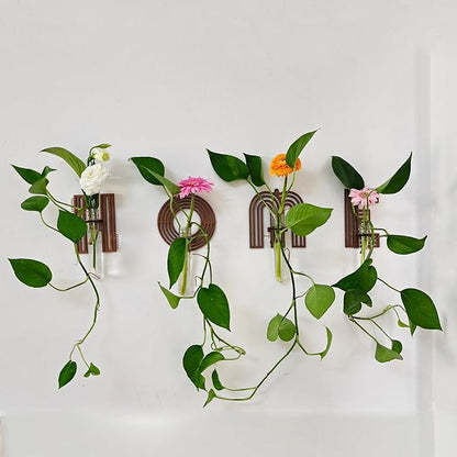 Wood Letter H Wall Propagation Station Lightweight Decorative Plant Holder for Small Cuttings, Removable Adhesive Wall Decor for Bedroom, Nursery, Office