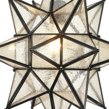 DIRYZON EUL Moravian Star Pendant Light 16 inch Seeded Glass Hanging Light