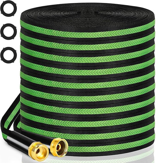 Garden Hose 25 ft Flexible Non-Expandable Water Hose Kink-Free Lightweight Leak-Proof High Pressure Durable Outdoor Portable Fabric Hoses Pipe with 3/4” Sturdy Fittings for Yard Lawn Car Wash
